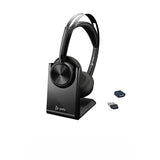 Micro-casque sans fil Poly Voyager Focus 2 UC avec support de charge – Casque stéréo Bluetooth ANC avec dongle USB et certification Teams